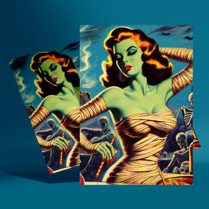  horror mama meisje briefkaart