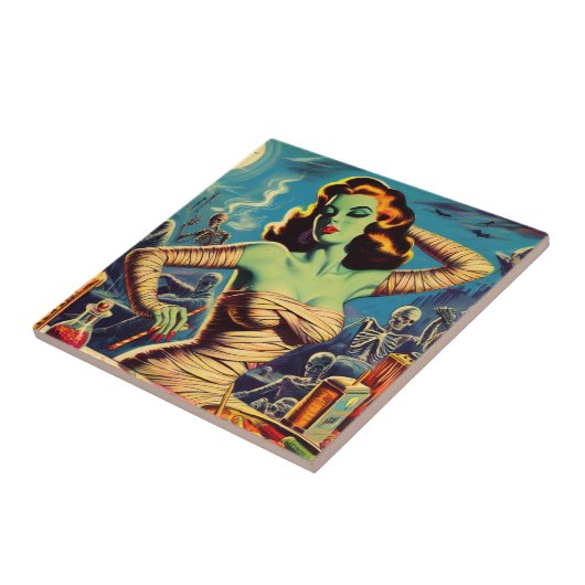  horror mama meisje tegeltje (Zijkant)