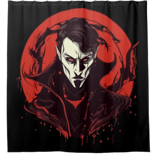 Horror met rode ogen douchegordijn (Voorkant)