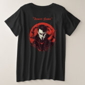 Horror met rode ogen grote maat t-shirt (Design achterkant)