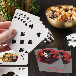 Horror met rode ogen pokerkaarten