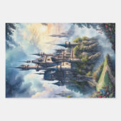 Horror middeleeuwse fantasie kastelen inpakpapier vel (Voorkant 2)