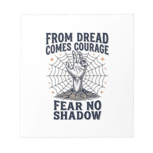 Horror Motivatie T-shirt Met Onsterfelijke Moed Ci Notitieblok
