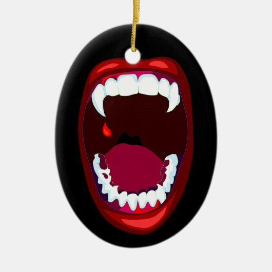 Horror Mouth Vampire Teeth Fangs Ornament (Voorkant)