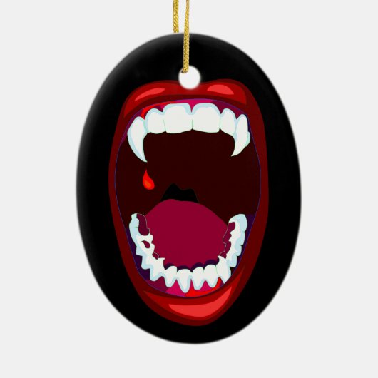 Horror Mouth Vampire Teeth Fangs Ornament (Achterkant)