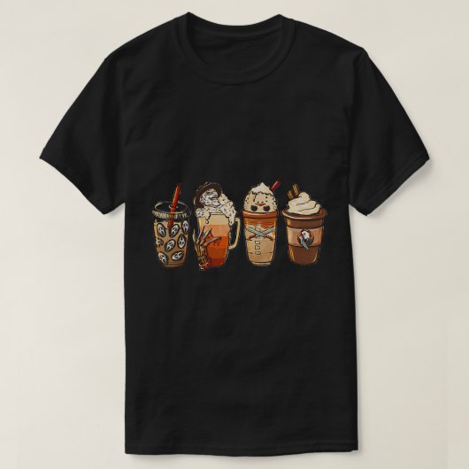 Horror Movie and Coffee Halloween Spooky Season Co T-shirt (Design voorkant)