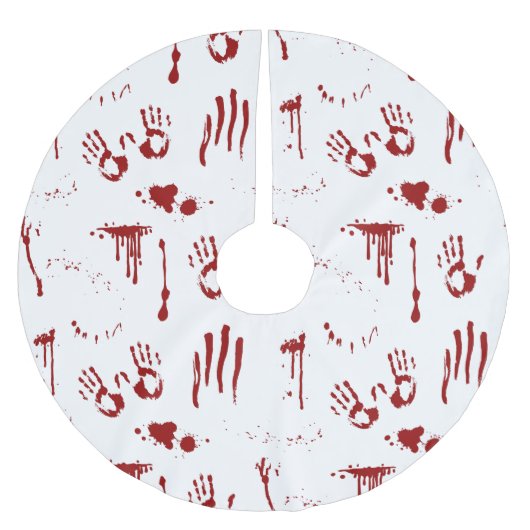 Horror Movie Blood Splatter Bloody Handprint Kerstboom Rok (Voorkant)