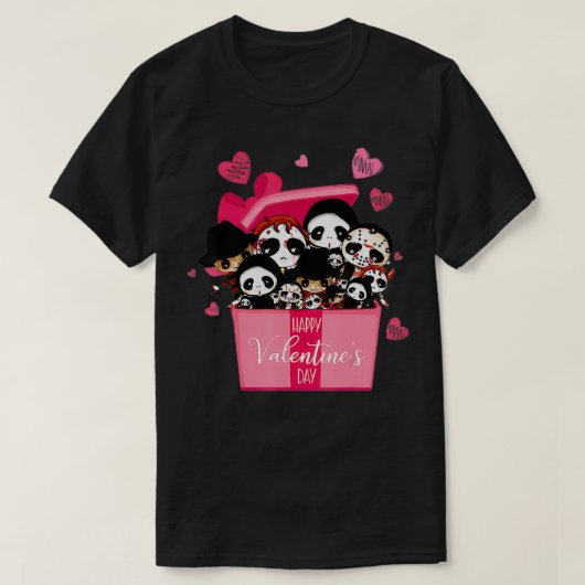 Horror Movie Character Chibi With Heart Love Valen T-shirt (Design voorkant)