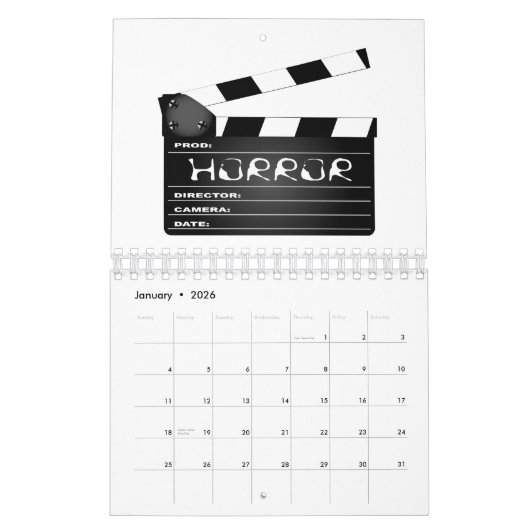 Horror Movie Clapperboard Kalender (Jan 2026)