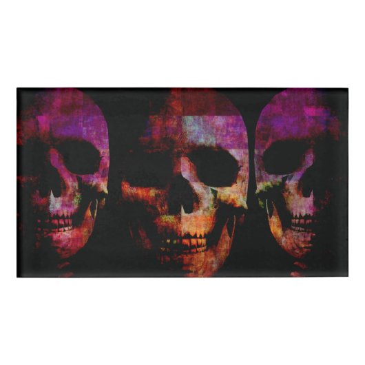 Horror Movie Concept Background met Halloween Naambadge (Voorkant)