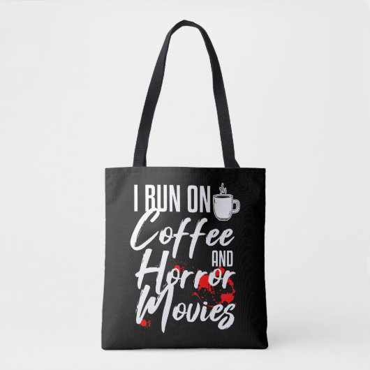 Horror Movie Fan Coffee Drinker Gift Tote Bag (Voorkant)