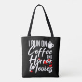 Horror Movie Fan Coffee Drinker Gift Tote Bag (Achterkant)