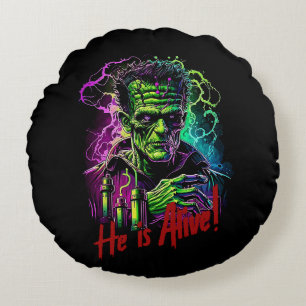 Horror Movie Frankenstein Monster, Halloween Throw Rond Kussen