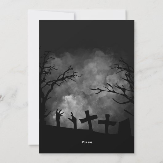 Horror Movie Poster Adult Halloween Party nodigt u Feestdagenkaart (Achterkant)