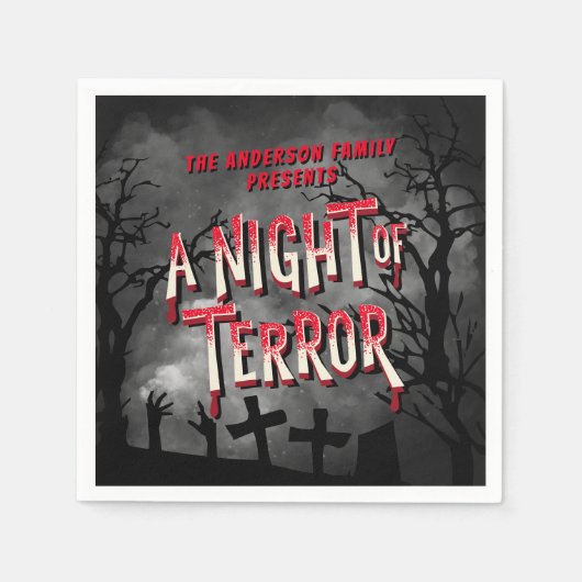 Horror Movie Poster Adult Halloween Party nodigt u Servet (Voorkant)