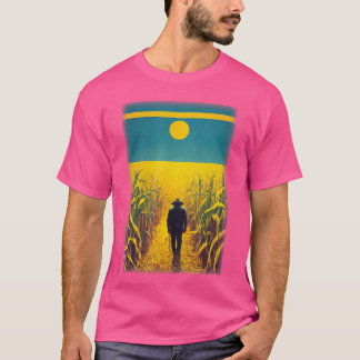 Horror Movie Poster Killer Corn Corn Fields Farm L T-shirt