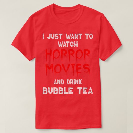 Horror Movie Shirt Bubble Tea Lover Horro (Design voorkant)