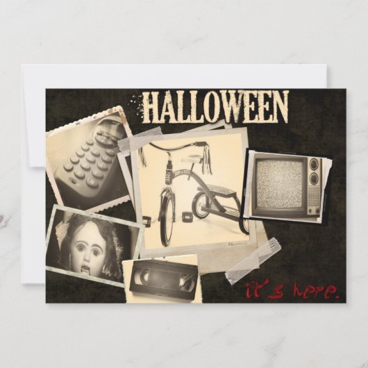 Horror Movie Staples Halloween Party Invitations Kaart (Voorkant)