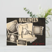 Horror Movie Staples Halloween Party Invitations Kaart (Staand voorkant)