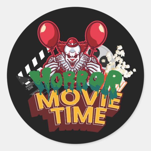 Horror Movie Time Clown Sticker (Voorkant)