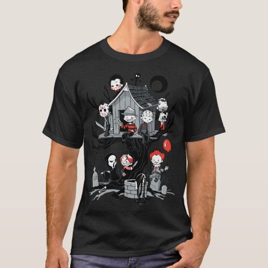 Horror Movie Tree House Halloween T-shirt (Voorkant)