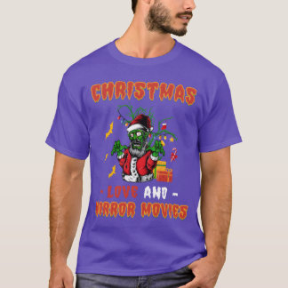Horror Movie Zombie Creepy Santa Christmas Love re T-shirt