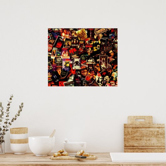 Horror Movies Collage Poster (Keuken)