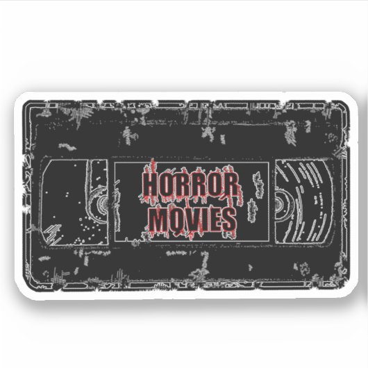 Horror Movies VHS Black Red Sticker (Voorkant)