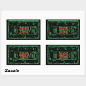 Horror Movies VHS-Neon Green Rechthoekige Sticker (Vel)