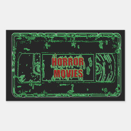 Horror Movies VHS-Neon Green Rechthoekige Sticker