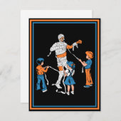 Horror mummie met kinder feestdagenkaart (Voorkant / Achterkant)