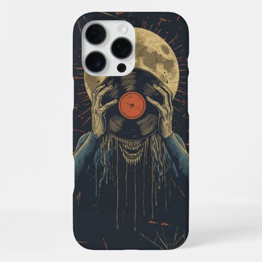 Horror Music Design for Halloween, DJs, Vinyl Fans iPhone Hoesje (Achterkant)