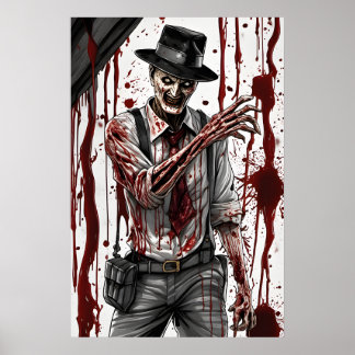Horror Nachtmerrie Poster - Bloed Halloween Muurku