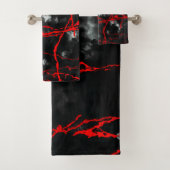 Horror Night Gothic - zwart-wit, rood Bad Handdoek (Insitu)