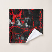 Horror Night Gothic - zwart-wit, rood Bad Handdoek (Wasdoekje)