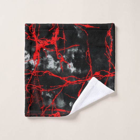 Horror Night Gothic - zwart-wit, rood Bad Handdoek (Wasdoekje)