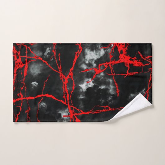 Horror Night Gothic - zwart-wit, rood Bad Handdoek (Handdoek)