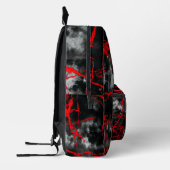 Horror Night Gothic - zwart-wit, rood Bedrukte Rugzak (Links)