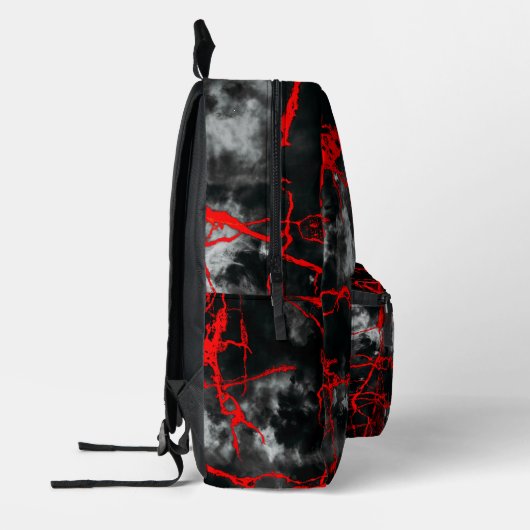 Horror Night Gothic - zwart-wit, rood Bedrukte Rugzak (Links)