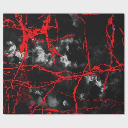 Horror Night Gothic - zwart-wit, rood Cadeaupapier (Vlak)