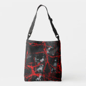Horror Night Gothic - zwart-wit, rood Crossbody Tas (Achterkant)
