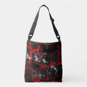 Horror Night Gothic - zwart-wit, rood Crossbody Tas (Voorkant)