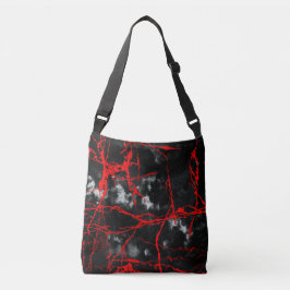 Horror Night Gothic - zwart-wit, rood Crossbody Tas
