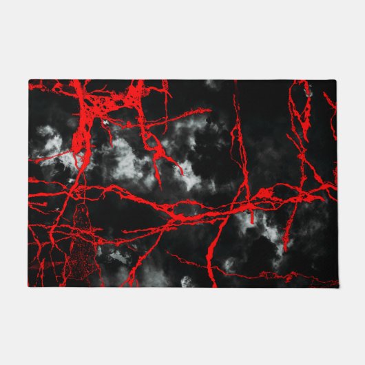 Horror Night Gothic - zwart-wit, rood Deurmat (Voorkant)