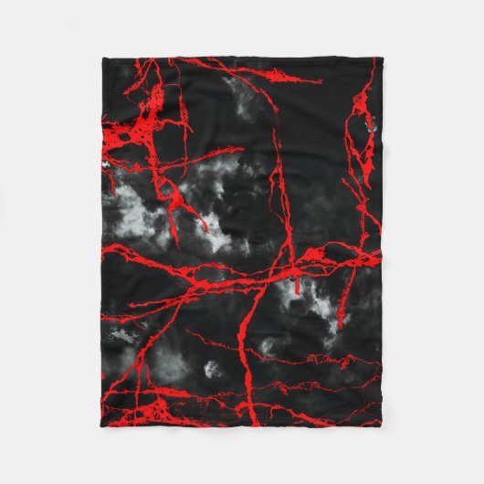 Horror Night Gothic - zwart-wit, rood Fleece Deken (Voorkant)