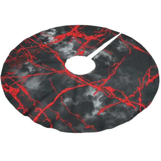 Horror Night Gothic - zwart-wit, rood Kerstboom Rok (Gekanteld)