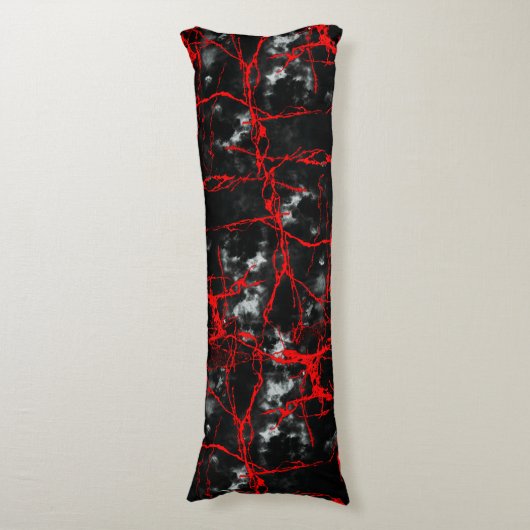 Horror Night Gothic - zwart-wit, rood Lichaamskussen (Voorkant Verticaal)
