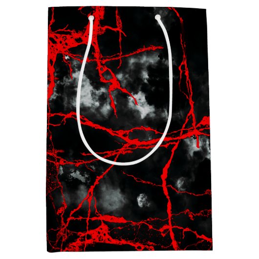 Horror Night Gothic - zwart-wit, rood Medium Cadeauzakje (Voorkant)