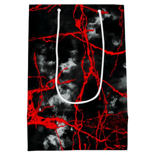 Horror Night Gothic - zwart-wit, rood Medium Cadeauzakje (Achterkant)