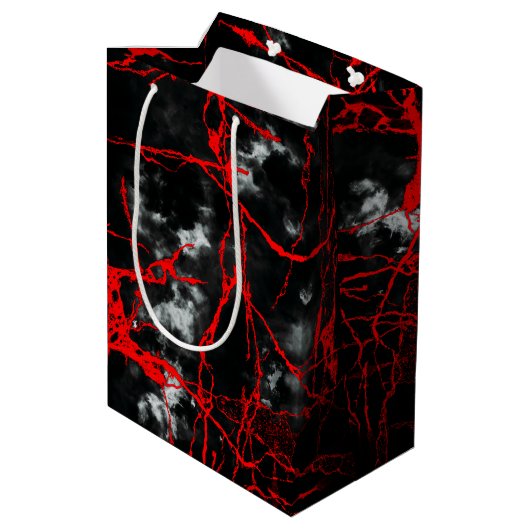 Horror Night Gothic - zwart-wit, rood Medium Cadeauzakje (Achterkant Gekanteld)